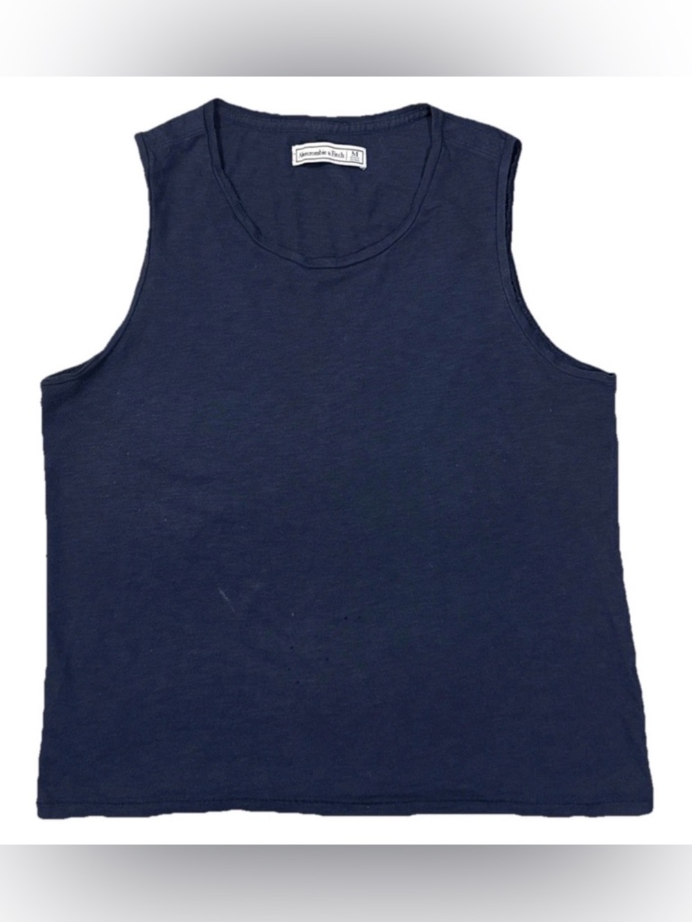 Abercrombie & Fitch Sleeveless Tank Top Shirt Navy Blue Men’s Medium Distressed